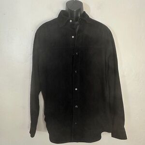 Material London Suede Leather Shirt Jacket Large Gently worn 100% leather
